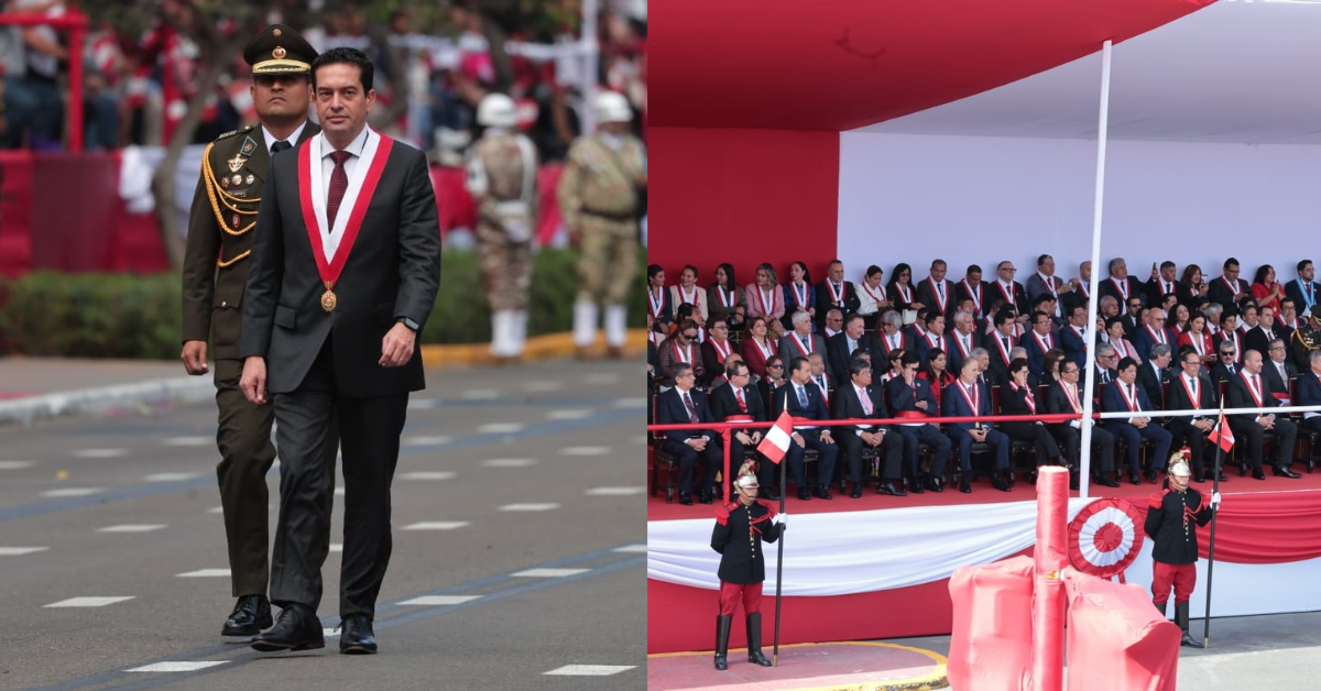 Presidente del senado, Miguel Torres, participó en la Gran Parada Militar junto a senadores y diputados