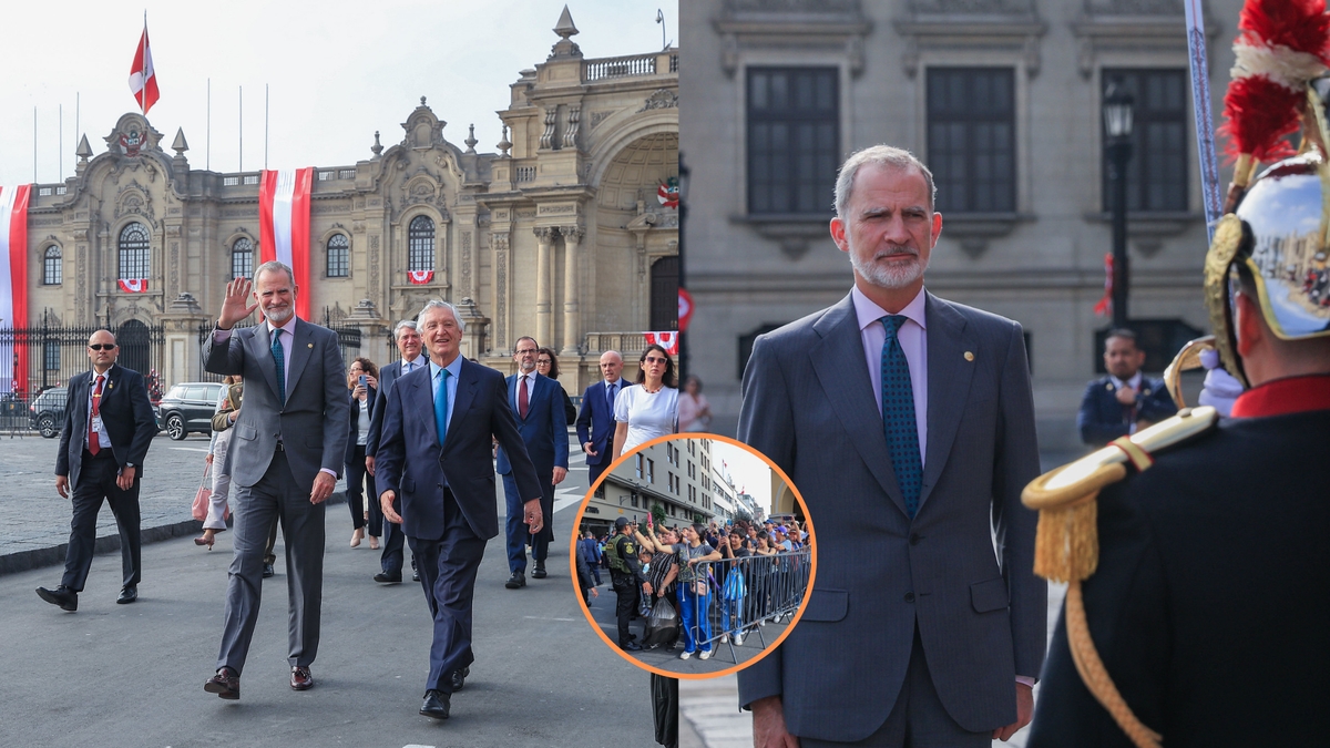 Felipe VI rompe el protocolo al caminar desde Palacio de Gobierno hasta la Cancillería y saludar a ciudadanos en las escalinatas de la Catedral