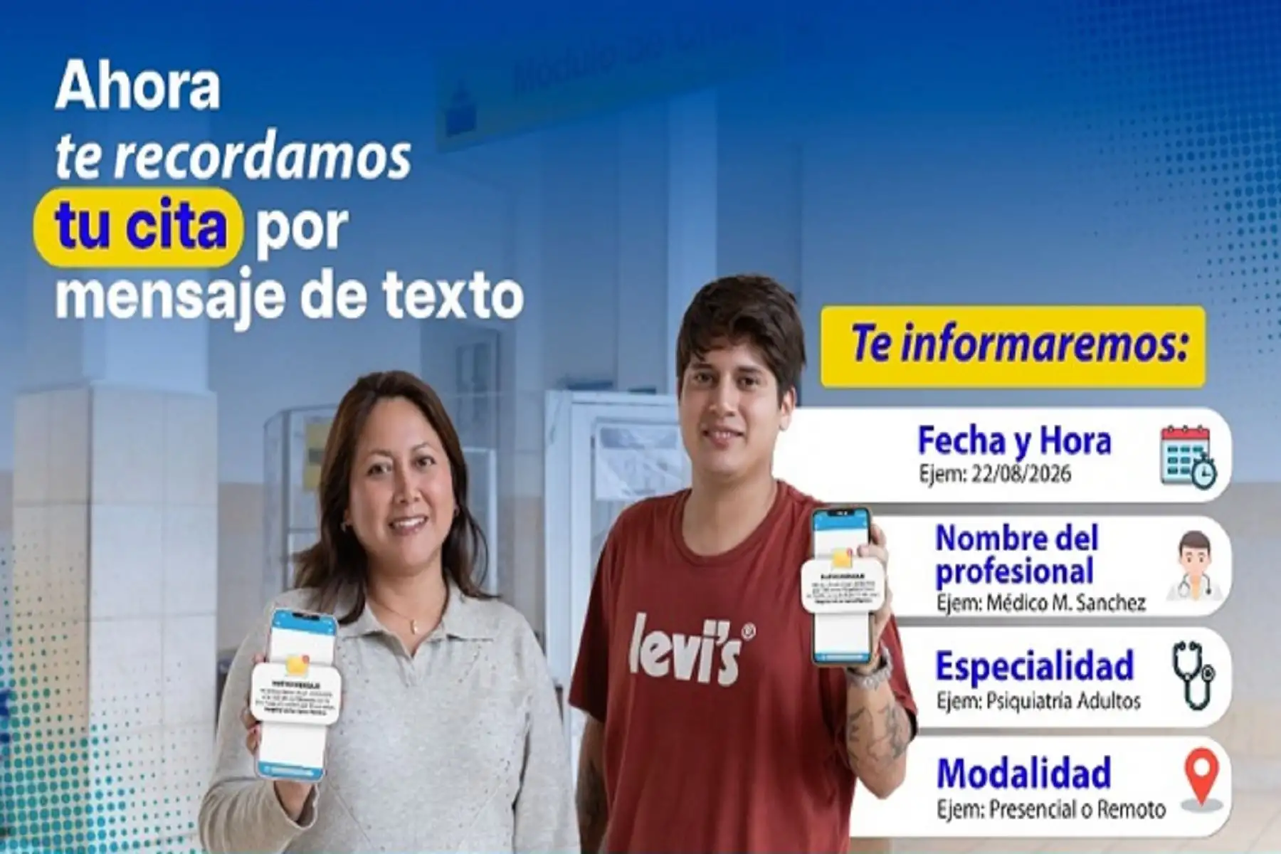 Hospital Víctor Larco Herrera implementa sistema de SMS para recordar citas a pacientes