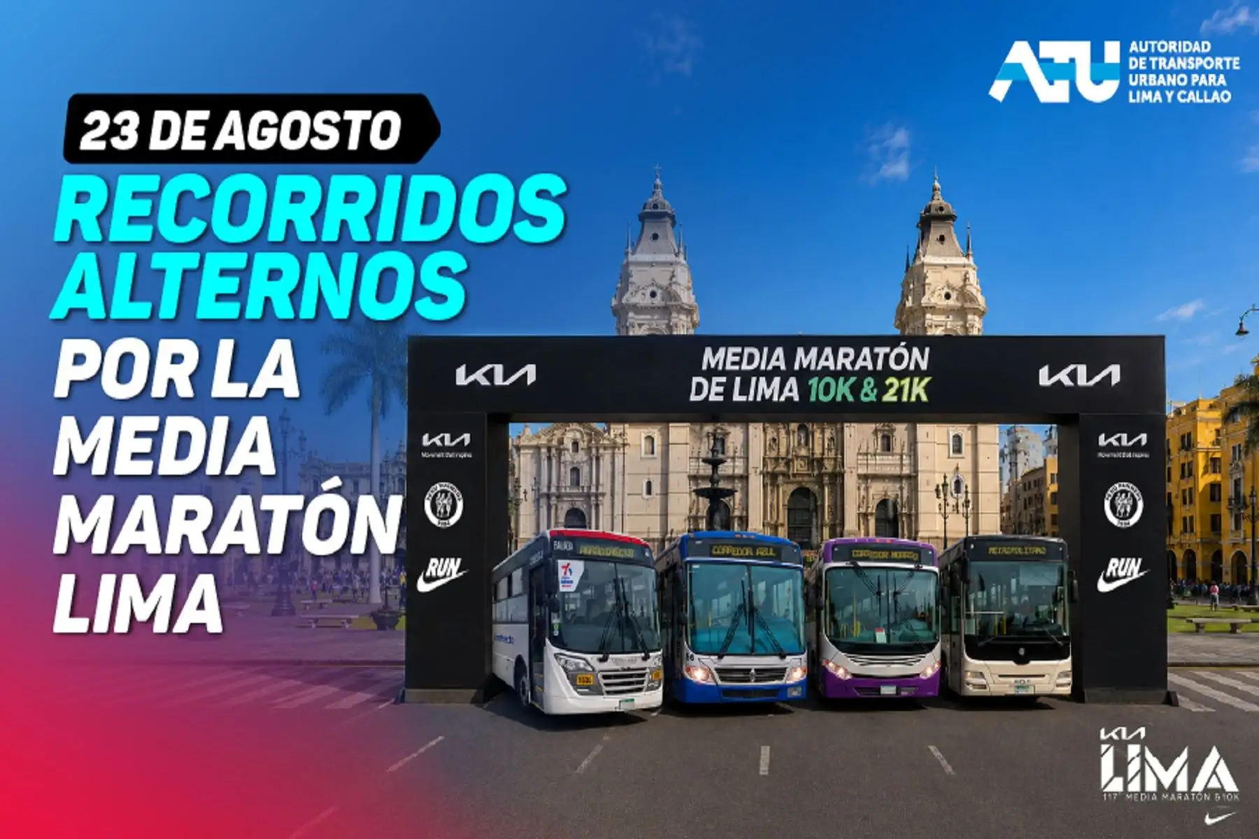 Media Maratón de Lima: conoce los desvíos del transporte público para hoy domingo 23