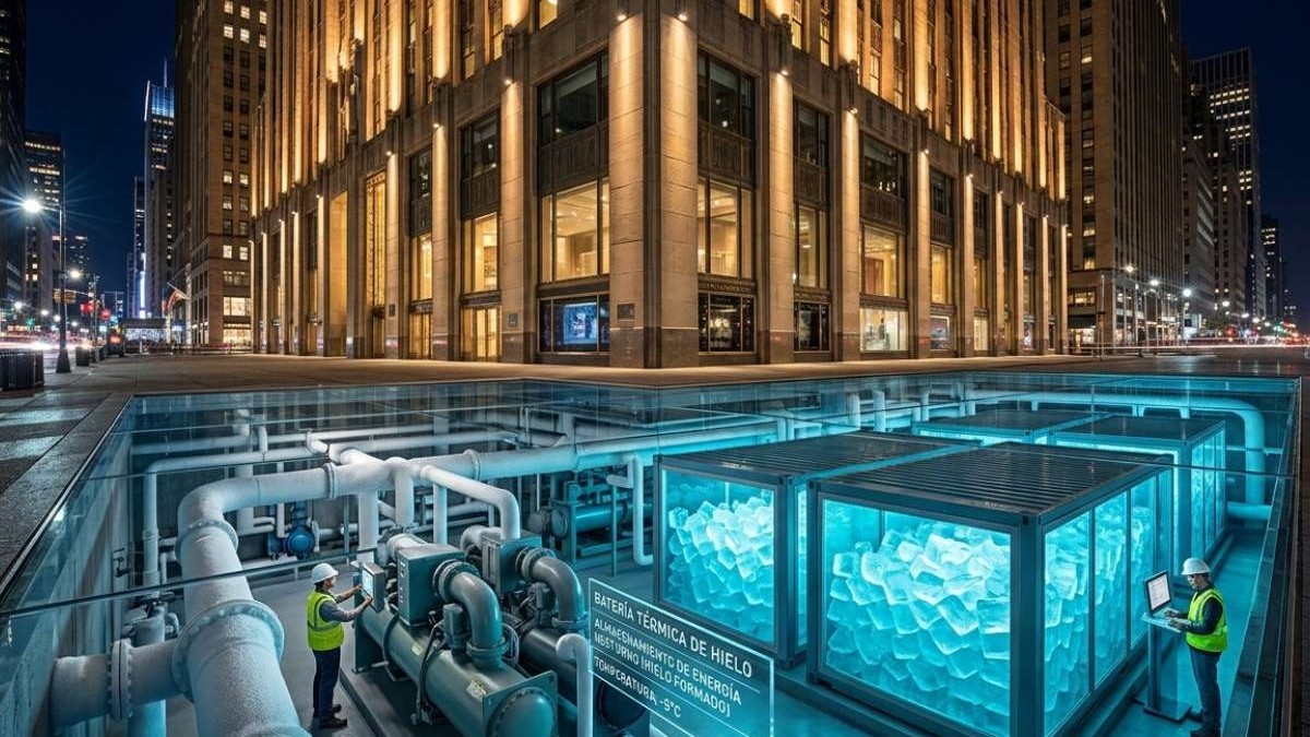 El edificio de Manhattan que fabrica hielo durante la noche para enfriarse durante el día