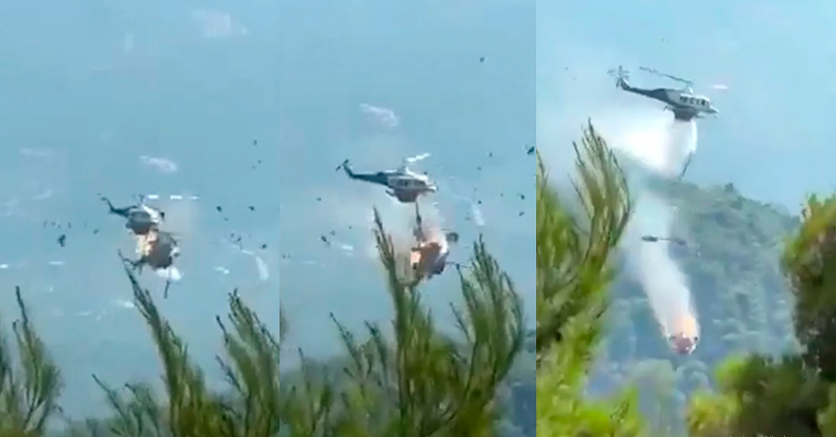 Dos helicópteros en pleno vuelo chocaron mientras combatían un incendio en Grecia
