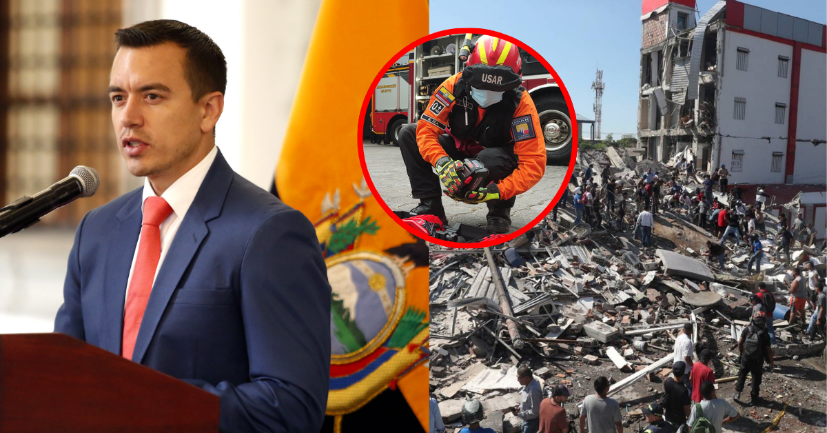 Daniel Noboa se solidariza con Colombia y ofrece rescatistas tras terremoto de 7.4