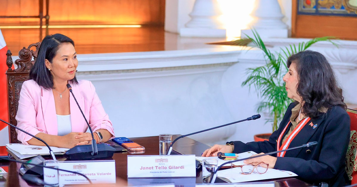 Presidenta Keiko Fujimori y titular del Poder Judicial abordan acciones conjuntas contra la inseguridad y criminalidad