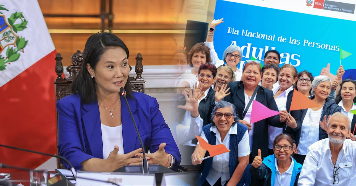 Pensión 65: Keiko Fujimori «augura» que su propuesta de duplicar el monto se concretará en 2027