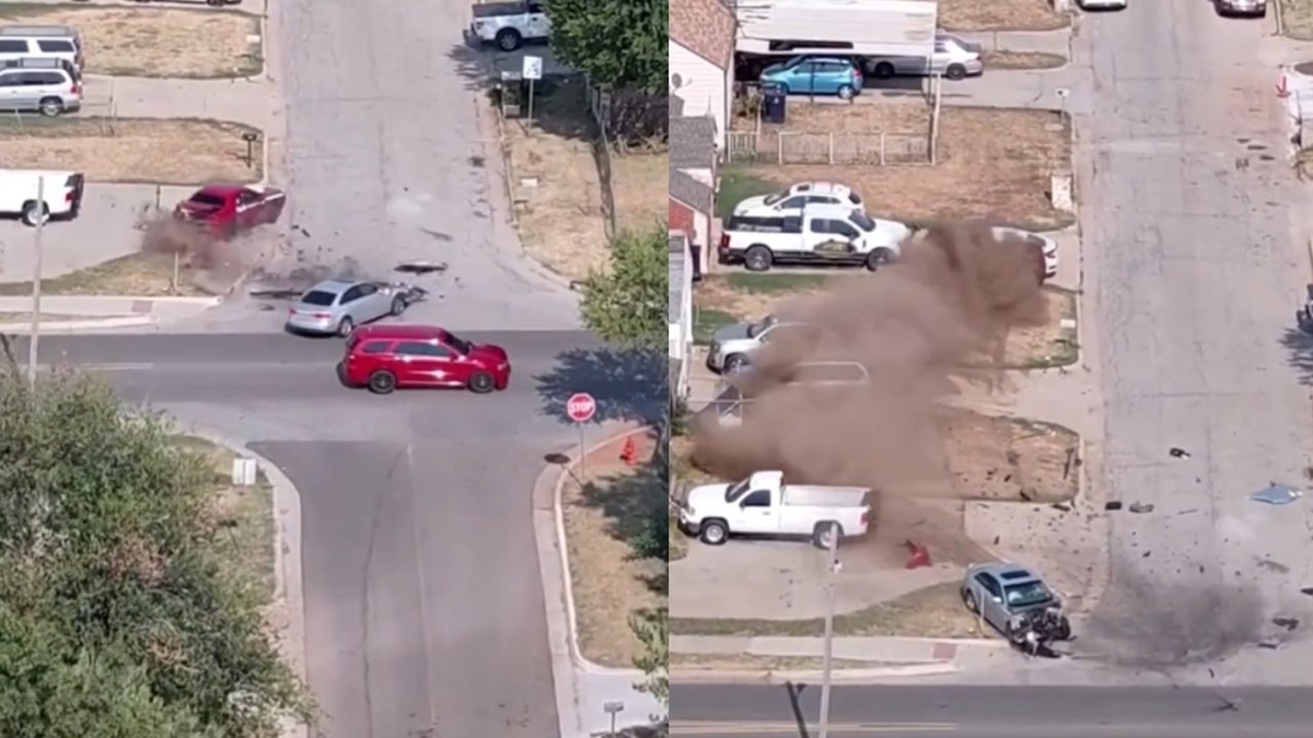 Un conductor escapó a alta velocidad de un control de tránsito, provocó un choque múltiple y terminó detenido en Oklahoma