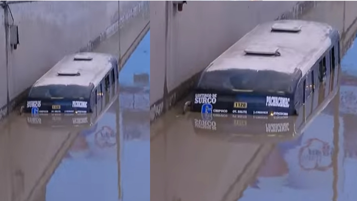 Inundación en Villa María del Triunfo: bus lleva más de 12 horas atrapado en el bypass de Pachacútec