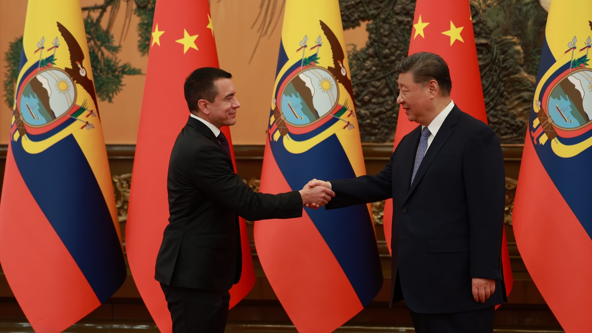 Daniel Noboa llegó a China para una visita de Estado enfocada en el comercio y la atracción de inversiones para Ecuador