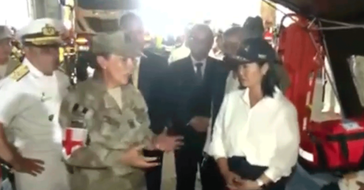 Keiko Fujimori visitó el BAP Paita en el Callao que atenderá emergencias ante fenómeno de El Niño