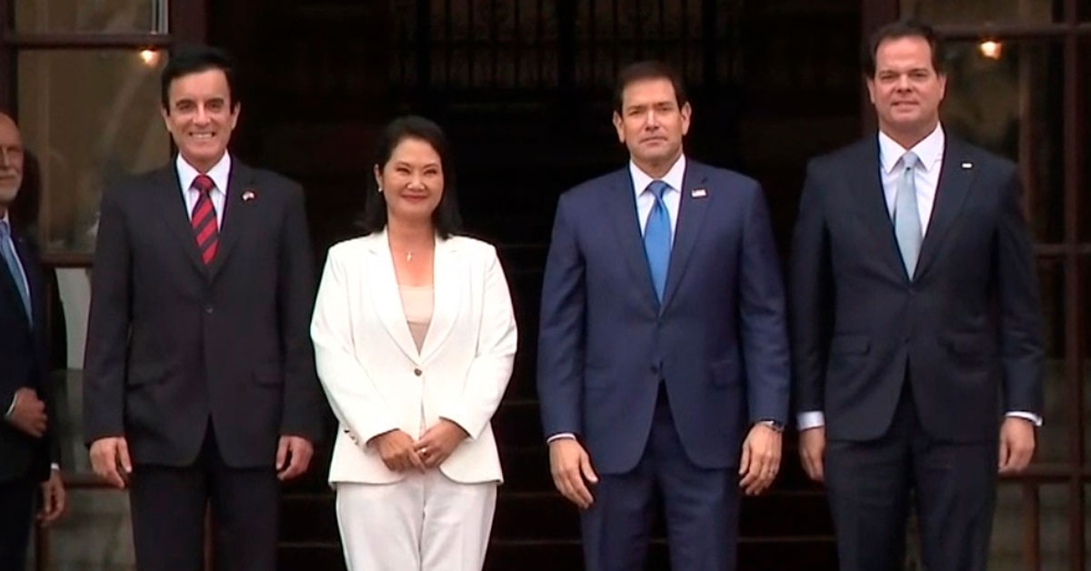 Marco Rubio llegó a Palacio de Gobierno para reunirse con la presidenta Keiko Fujimori