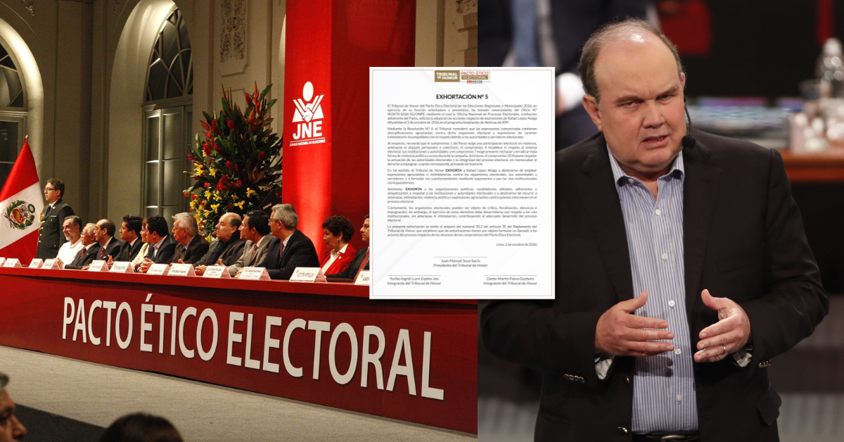 Tribunal de Honor exhorta a López Aliaga a evitar expresiones agraviantes contra organismos electorales